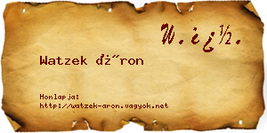 Watzek Áron névjegykártya